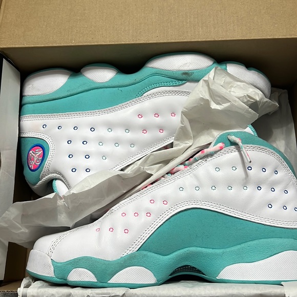 jordan 13 green and pink